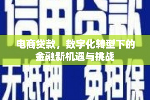 复兴电商贷款，数字化转型下的金融新机遇与挑战