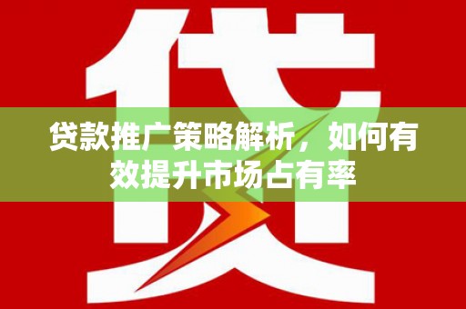 复兴贷款推广策略解析，如何有效提升市场占有率