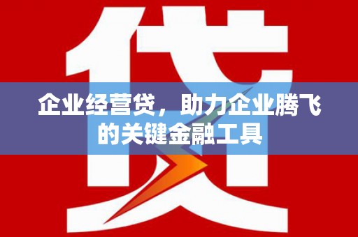 复兴企业经营贷，助力企业腾飞的关键金融工具