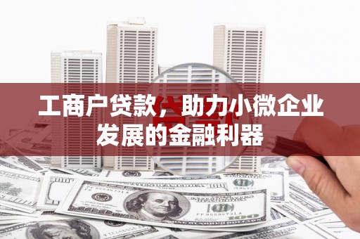 复兴工商户贷款，助力小微企业发展的金融利器