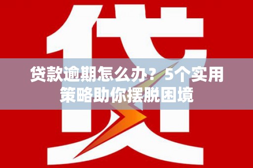 复兴贷款逾期怎么办？5个实用策略助你摆脱困境