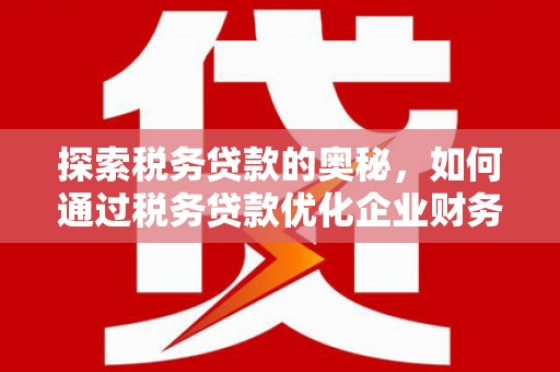 复兴探索税务贷款的奥秘，如何通过税务贷款优化企业财务