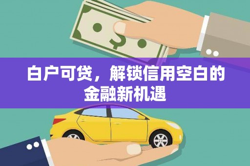 复兴白户可贷，解锁信用空白的金融新机遇