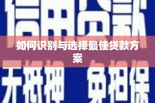 复兴如何识别与选择最佳贷款方案